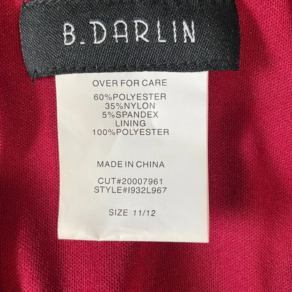 BDarlin Red High Low Formal Dress 11/12 Spaghetti Strap Prom Gown Y2K Trendy‎